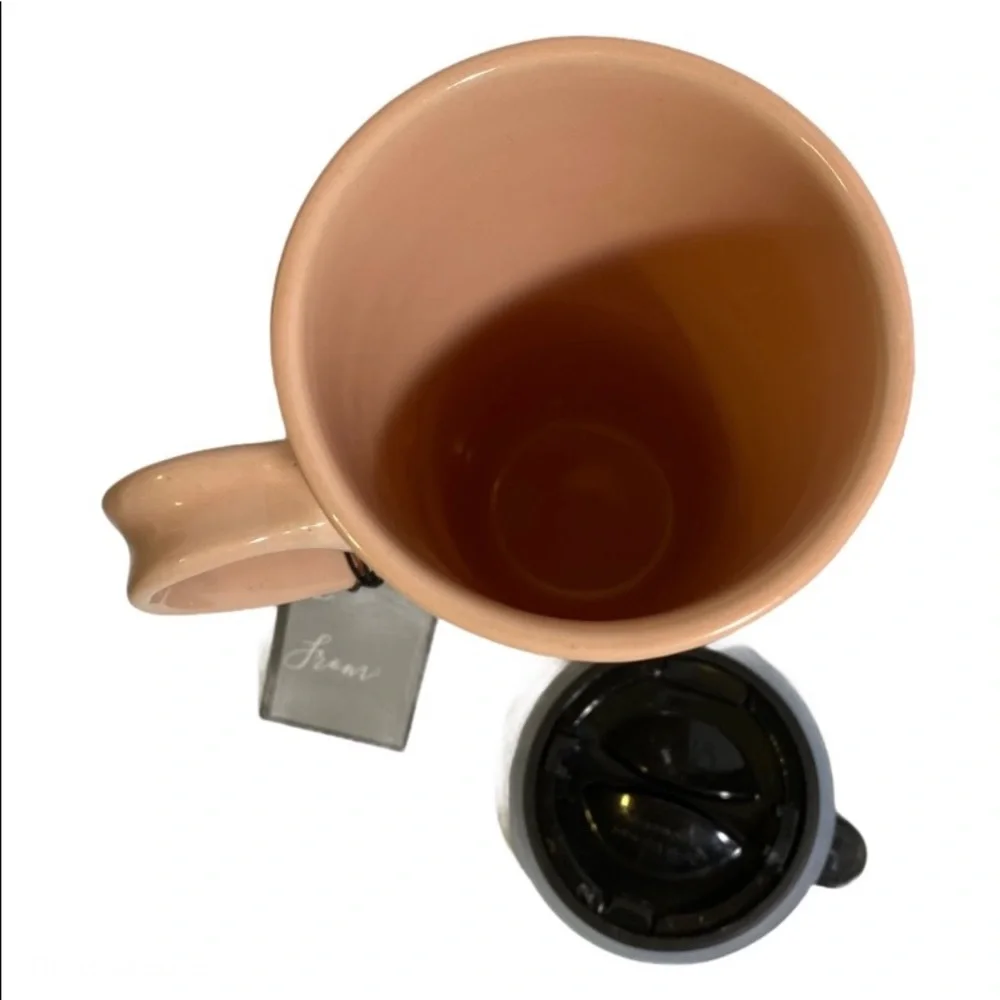 Travel Coffee Mug Ceramic Includes Removable Lid Carpool Queen Crown on Side